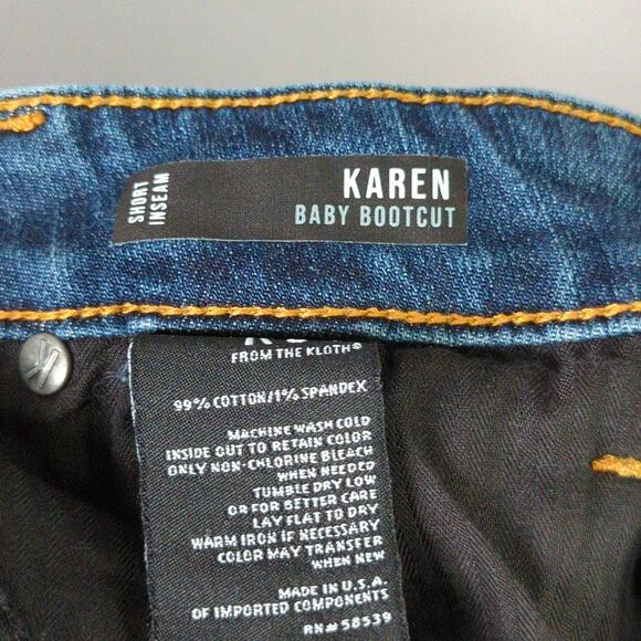 Kut From the Kloth Jeans Womens 8 Short Blue Karen Baby Bootcut Stretch - Picture 3 of 8